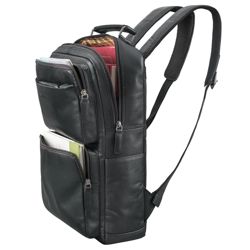 "Roman" Großer Business Laptop-Rucksack Leder Herren 15 - 16 Zoll