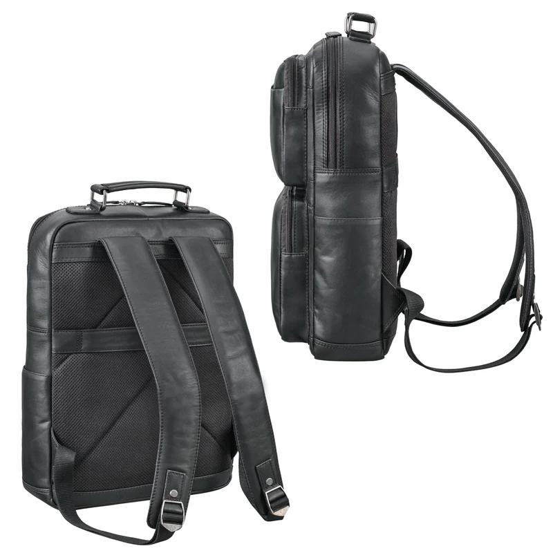 "Roman" Großer Business Laptop-Rucksack Leder Herren 15 - 16 Zoll