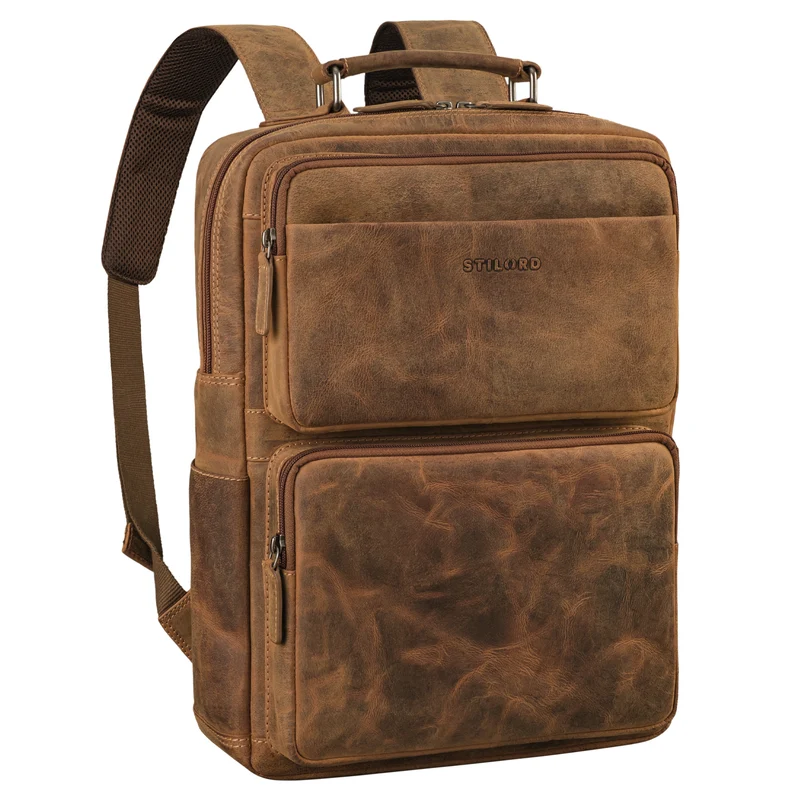 "Roman" Großer Business Laptop-Rucksack Leder Herren 15 - 16 Zoll