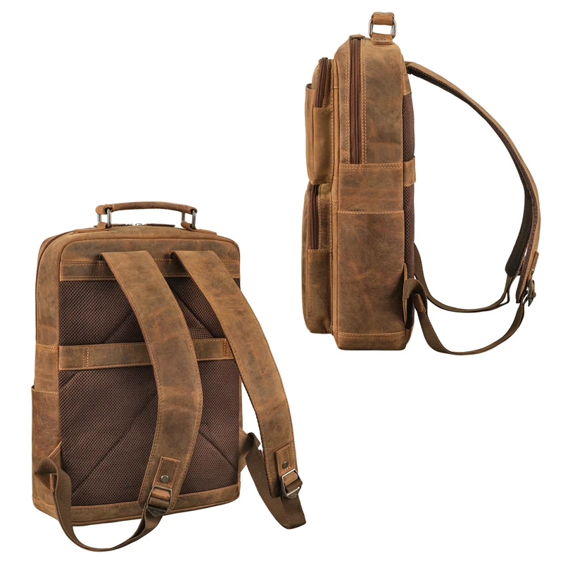 "Roman" Großer Business Laptop-Rucksack Leder Herren 15 - 16 Zoll