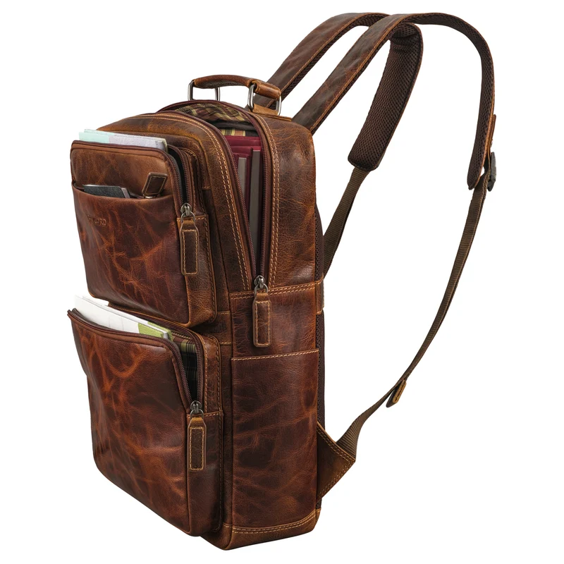 "Roman" Großer Business Laptop-Rucksack Leder Herren 15 - 16 Zoll