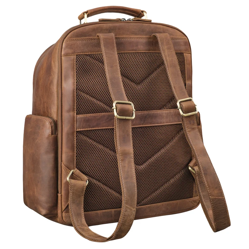 "Sigmund" Herren Laptop Rucksack 15 - 17 Zoll aus echtem Leder XXL
