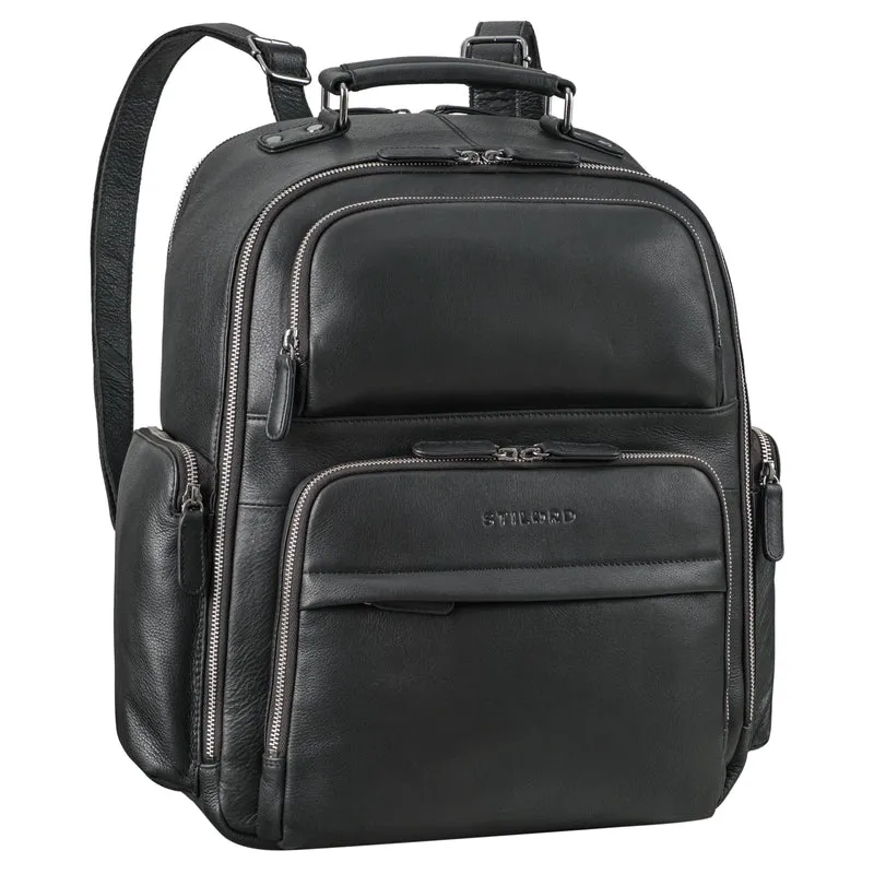 "Sigmund" Herren Laptop Rucksack 15 - 17 Zoll aus echtem Leder XXL
