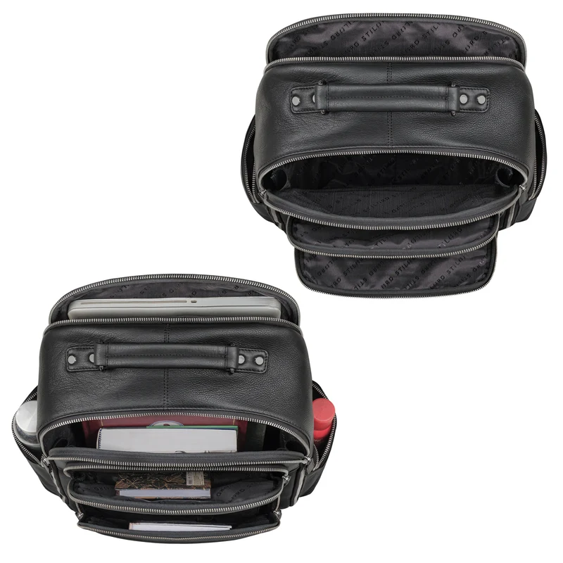 "Sigmund" Herren Laptop Rucksack 15 - 17 Zoll aus echtem Leder XXL