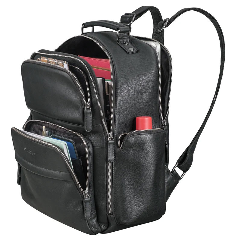 "Sigmund" Herren Laptop Rucksack 15 - 17 Zoll aus echtem Leder XXL