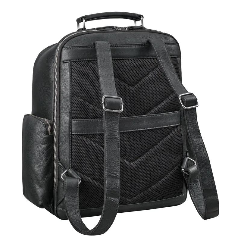 "Sigmund" Herren Laptop Rucksack 15 - 17 Zoll aus echtem Leder XXL