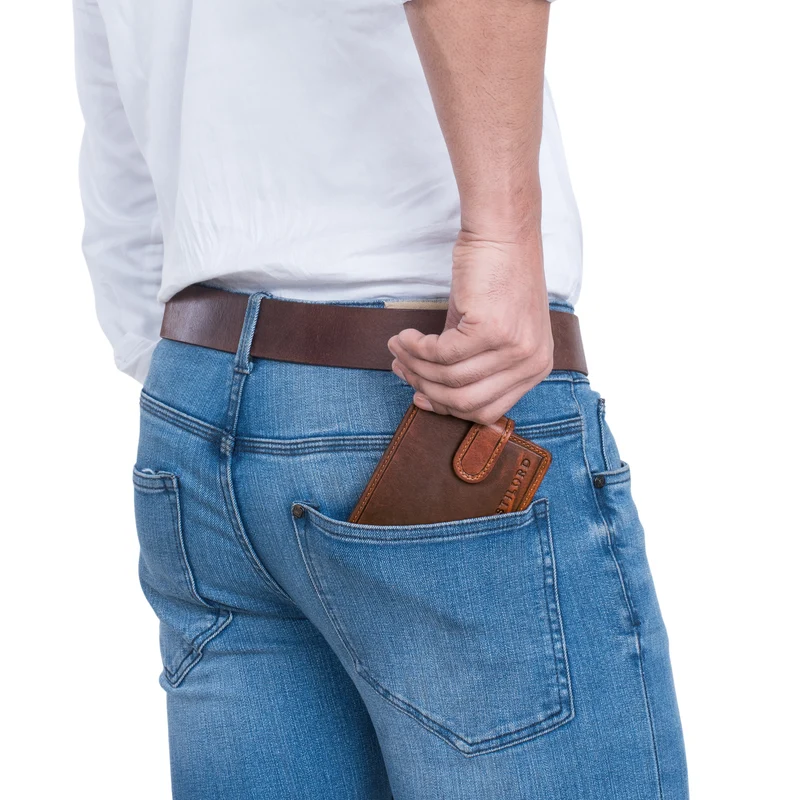 "Larry" Leder Geldbörse Herren RFID Schutz