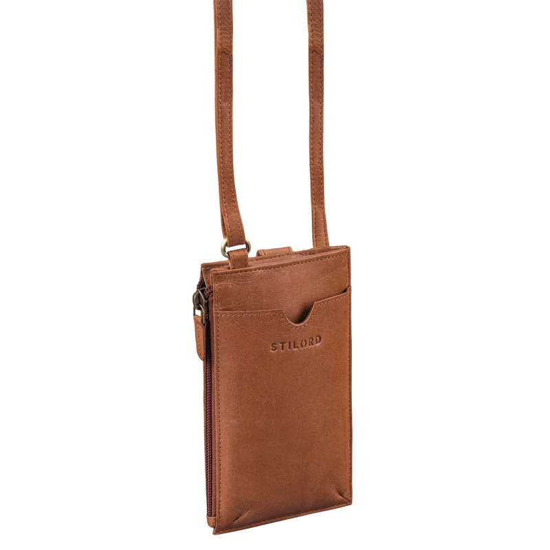 "Tali" 3-in-1 Leder Handytasche mit Geldbörse zum Umhängen für Damen