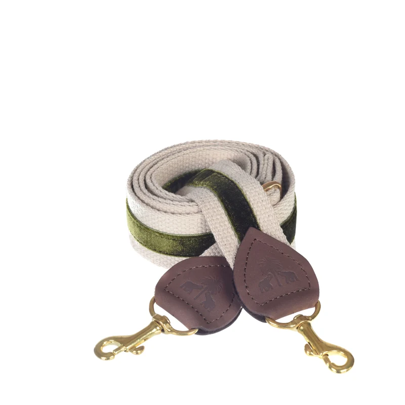 Schulterriemen Beige & Olive Samt