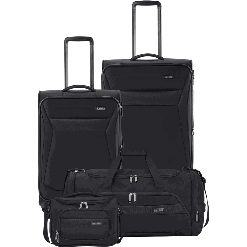 Travelite Chios 4-Rollen-Trolleyset 4tlg. L/M/S/BC -Schwarz