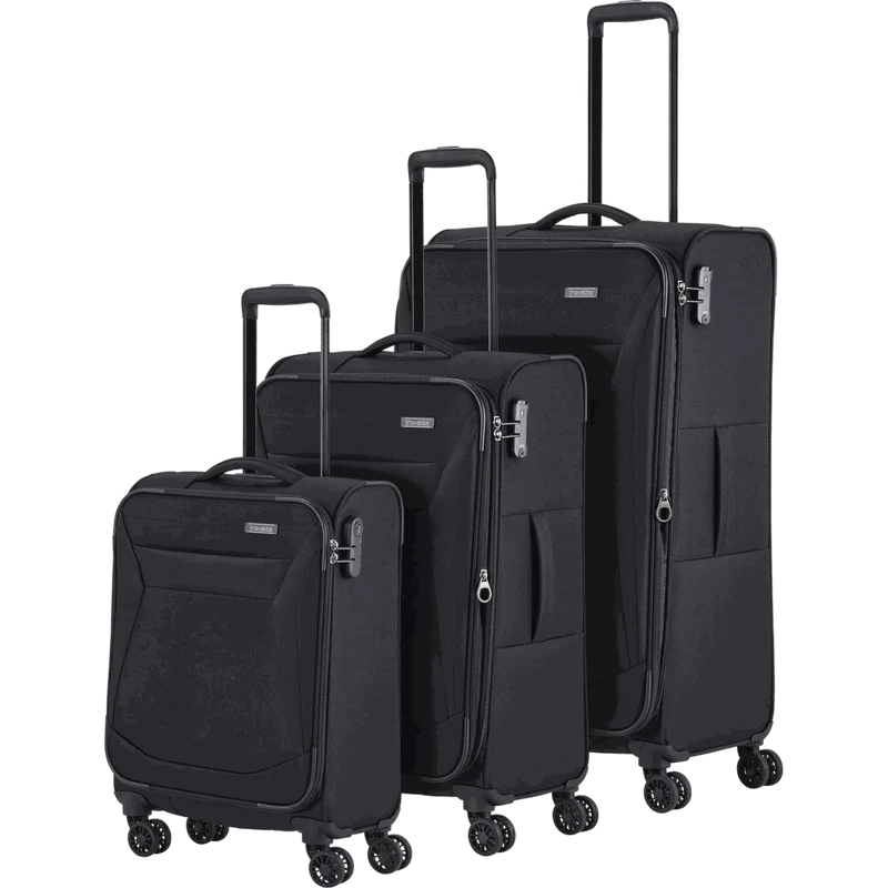 Travelite Chios 4-Rollen-Trolleyset 3tlg. L/M/S -Schwarz