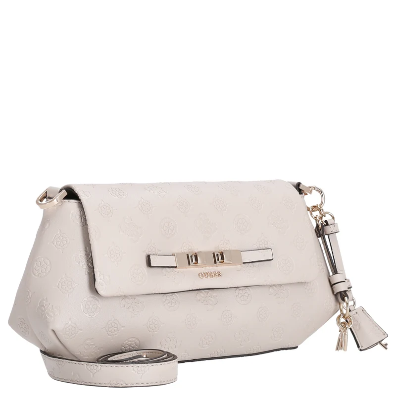 Guess Carmella Crossbody Flap - Umhängetasche 30 cm (bone logo)