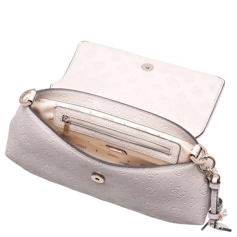Guess Carmella Crossbody Flap - Umhängetasche 30 cm (bone logo)