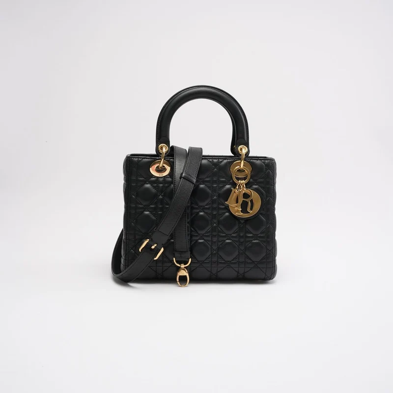 Dior Lady Dior Medium Bag Schwarz Cannage klassisch
