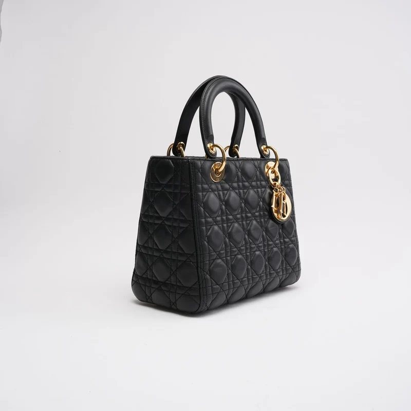 Dior Lady Dior Medium Bag Schwarz Cannage klassisch