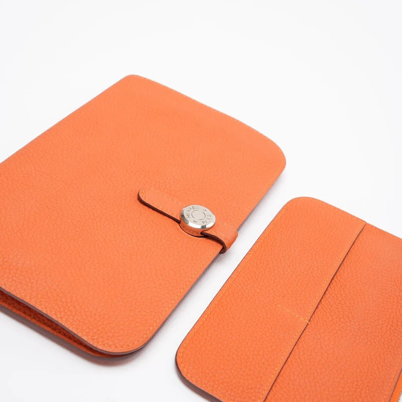 Hermes Dogon Lange Brieftasche Togo Leder Orange