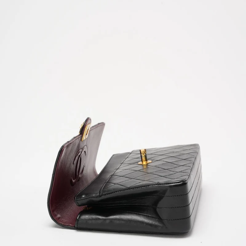 Chanel Schwarze Vintage zeitlose klassische Single-Flap-Tasche