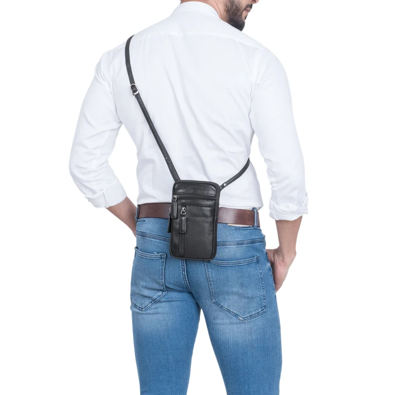"Asher" Leder Brustbeutel Herren Vintage Gürteltasche zum Umhängen