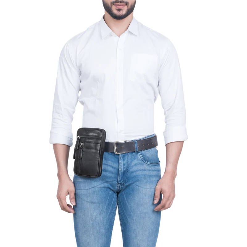 "Asher" Leder Brustbeutel Herren Vintage Gürteltasche zum Umhängen