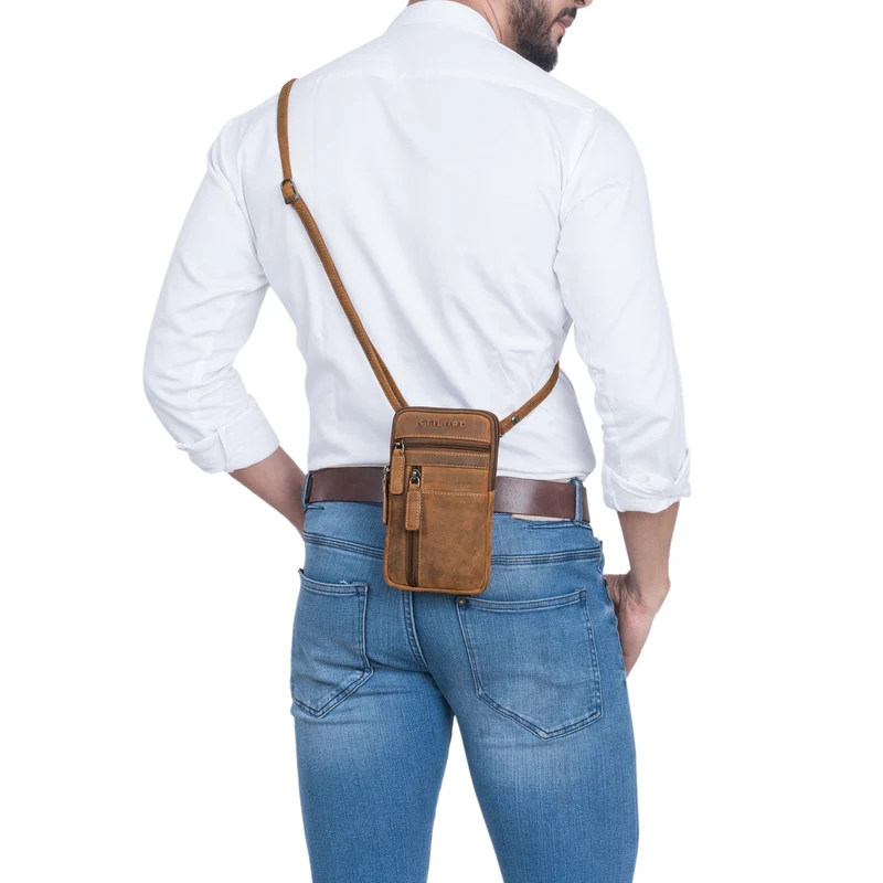 "Asher" Leder Brustbeutel Herren Vintage Gürteltasche zum Umhängen