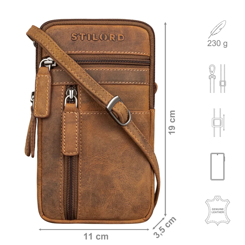 "Asher" Leder Brustbeutel Herren Vintage Gürteltasche zum Umhängen