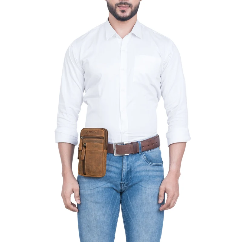 "Asher" Leder Brustbeutel Herren Vintage Gürteltasche zum Umhängen