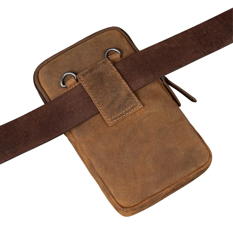 "Asher" Leder Brustbeutel Herren Vintage Gürteltasche zum Umhängen