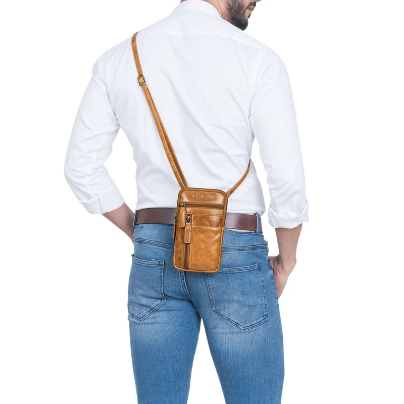 "Asher" Leder Brustbeutel Herren Vintage Gürteltasche zum Umhängen