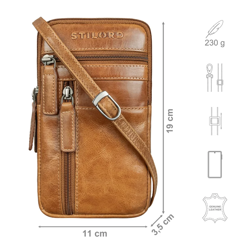"Asher" Leder Brustbeutel Herren Vintage Gürteltasche zum Umhängen