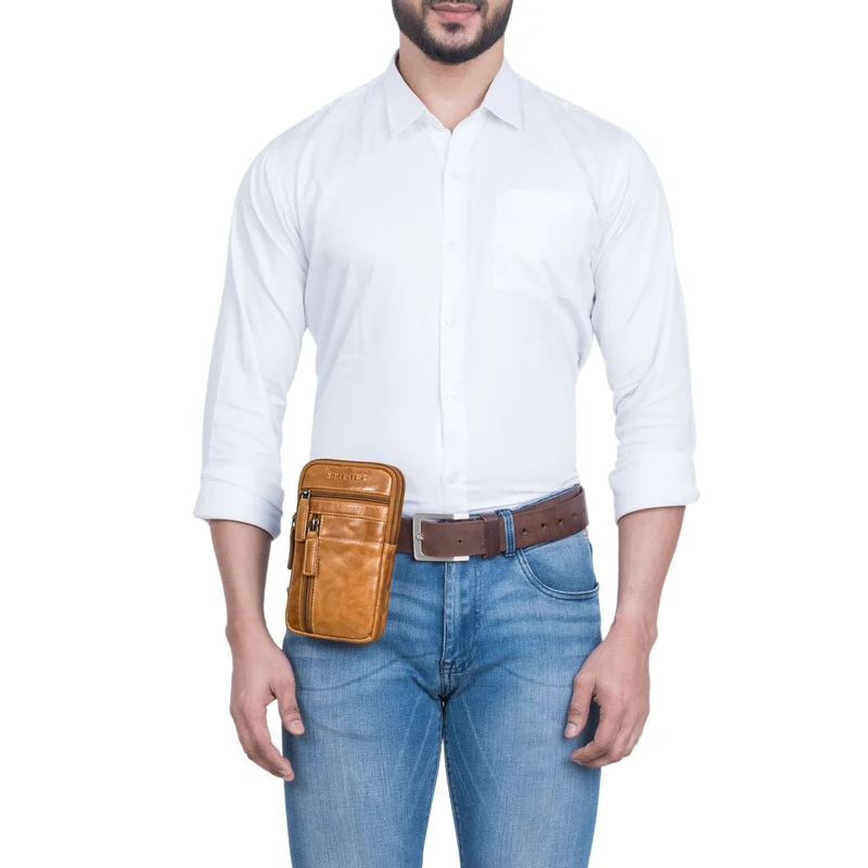 "Asher" Leder Brustbeutel Herren Vintage Gürteltasche zum Umhängen