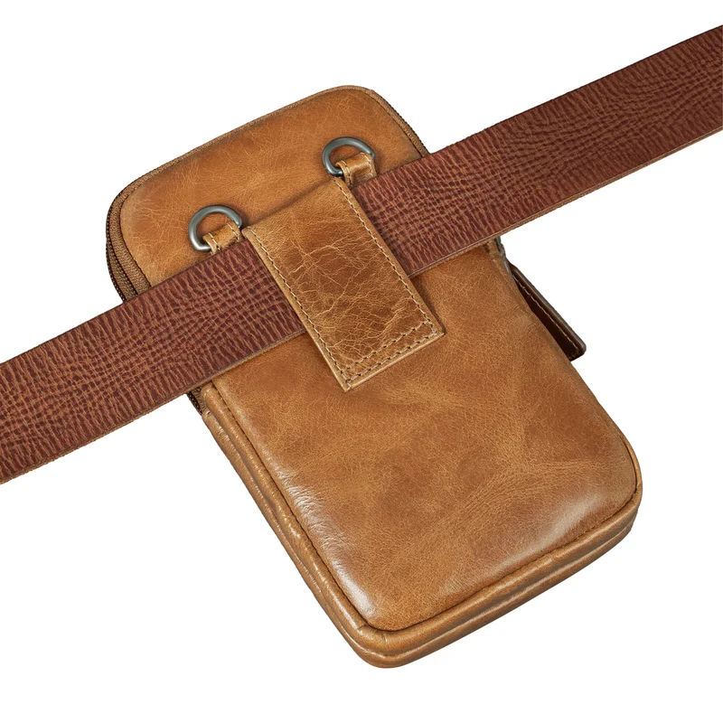 "Asher" Leder Brustbeutel Herren Vintage Gürteltasche zum Umhängen