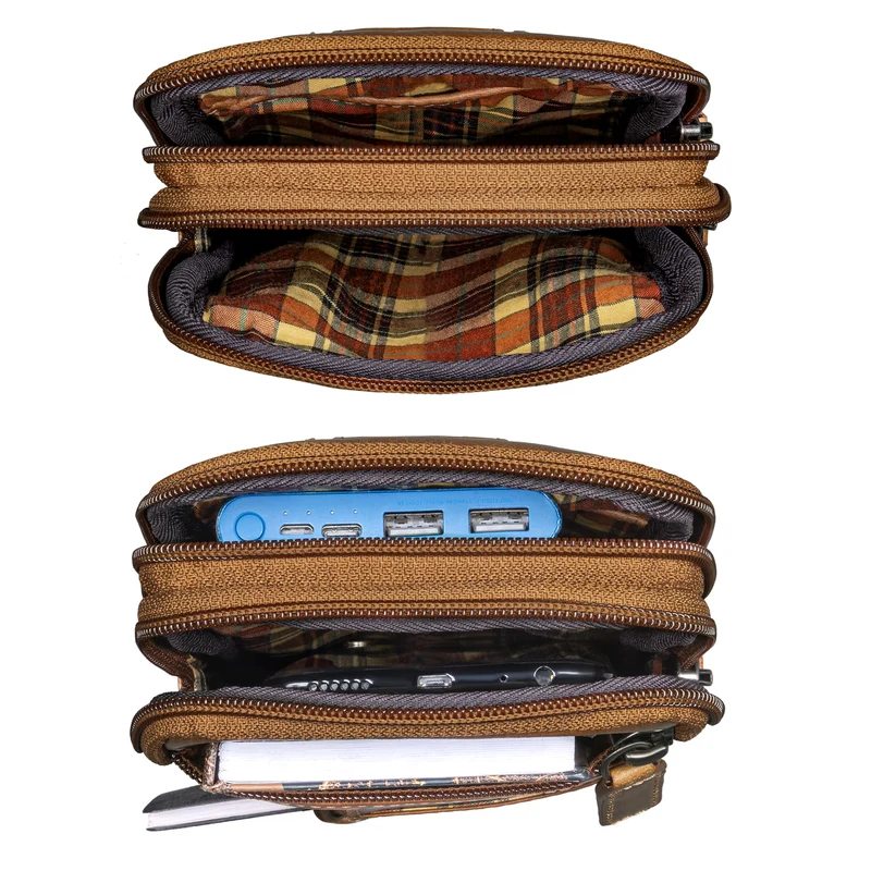 "Asher" Leder Brustbeutel Herren Vintage Gürteltasche zum Umhängen