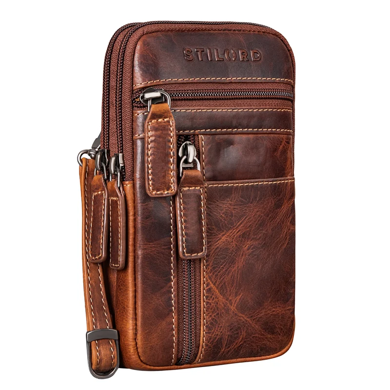"Asher" Leder Brustbeutel Herren Vintage Gürteltasche zum Umhängen