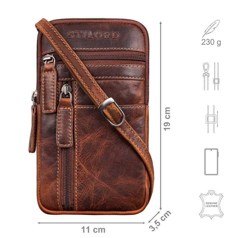 "Asher" Leder Brustbeutel Herren Vintage Gürteltasche zum Umhängen