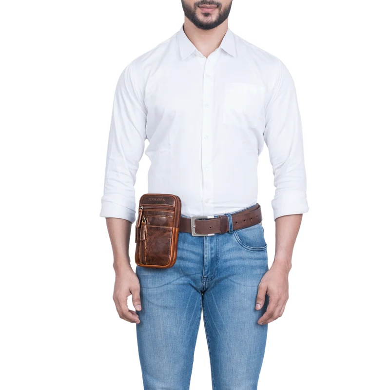 "Asher" Leder Brustbeutel Herren Vintage Gürteltasche zum Umhängen