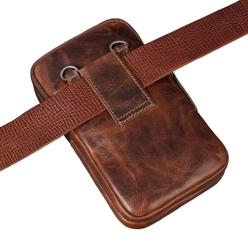 "Asher" Leder Brustbeutel Herren Vintage Gürteltasche zum Umhängen