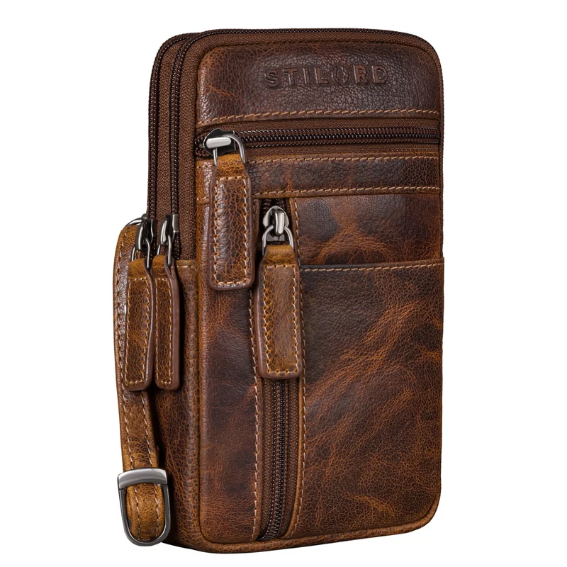 "Asher" Leder Brustbeutel Herren Vintage Gürteltasche zum Umhängen