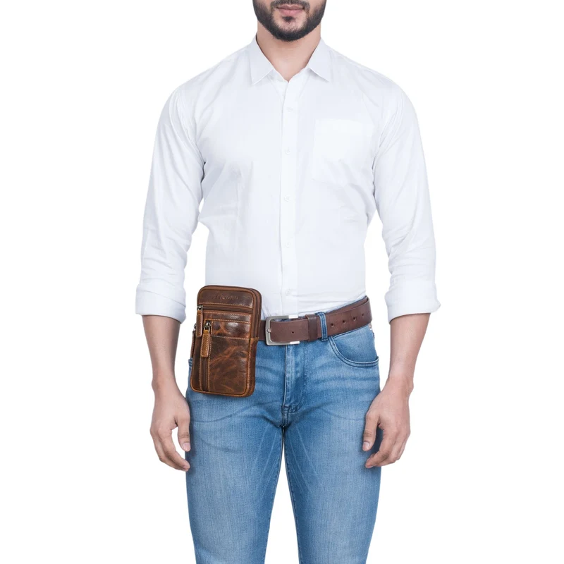 "Asher" Leder Brustbeutel Herren Vintage Gürteltasche zum Umhängen