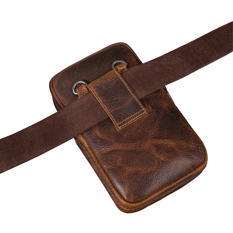 "Asher" Leder Brustbeutel Herren Vintage Gürteltasche zum Umhängen