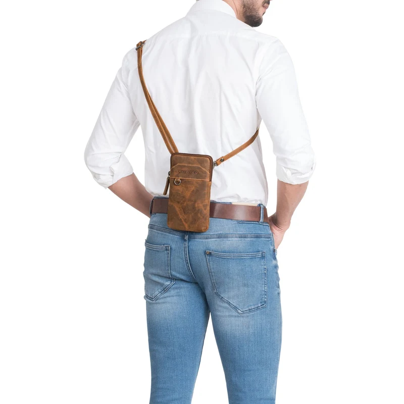 "Tyrell" Brusttasche Herren Leder mit Gürtelschlaufe