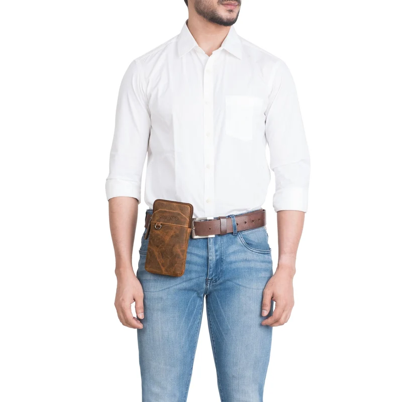 "Tyrell" Brusttasche Herren Leder mit Gürtelschlaufe
