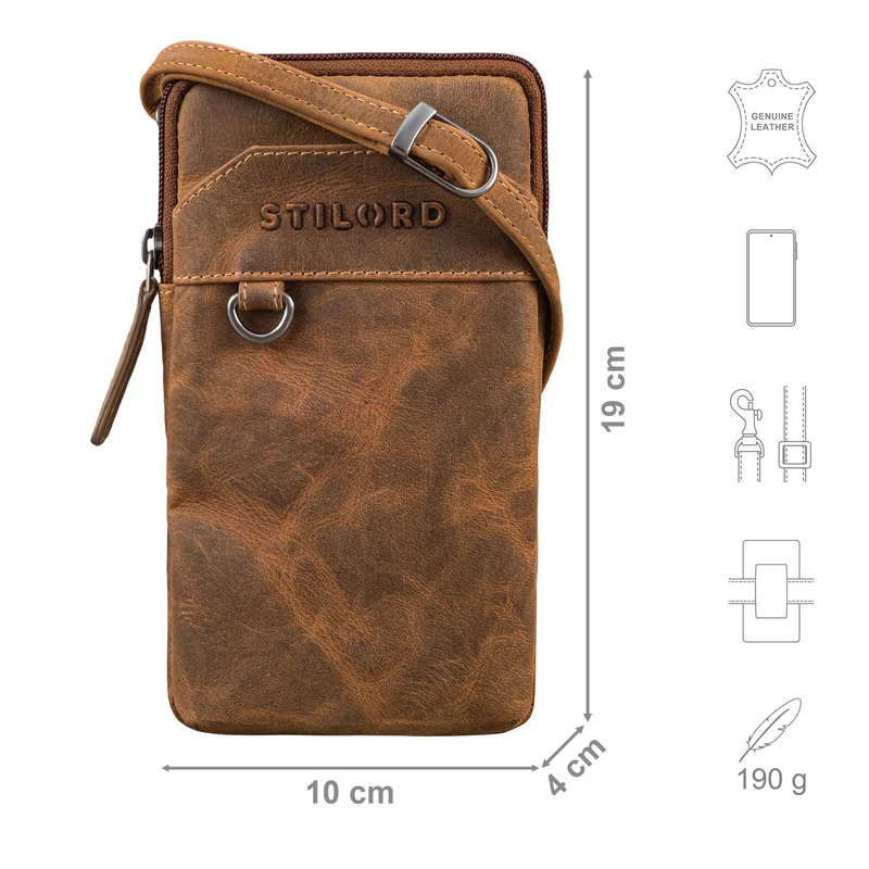 "Tyrell" Brusttasche Herren Leder mit Gürtelschlaufe