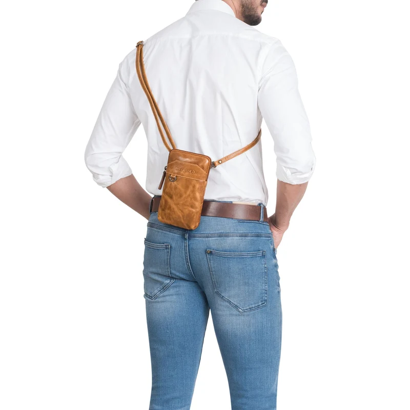 "Tyrell" Brusttasche Herren Leder mit Gürtelschlaufe