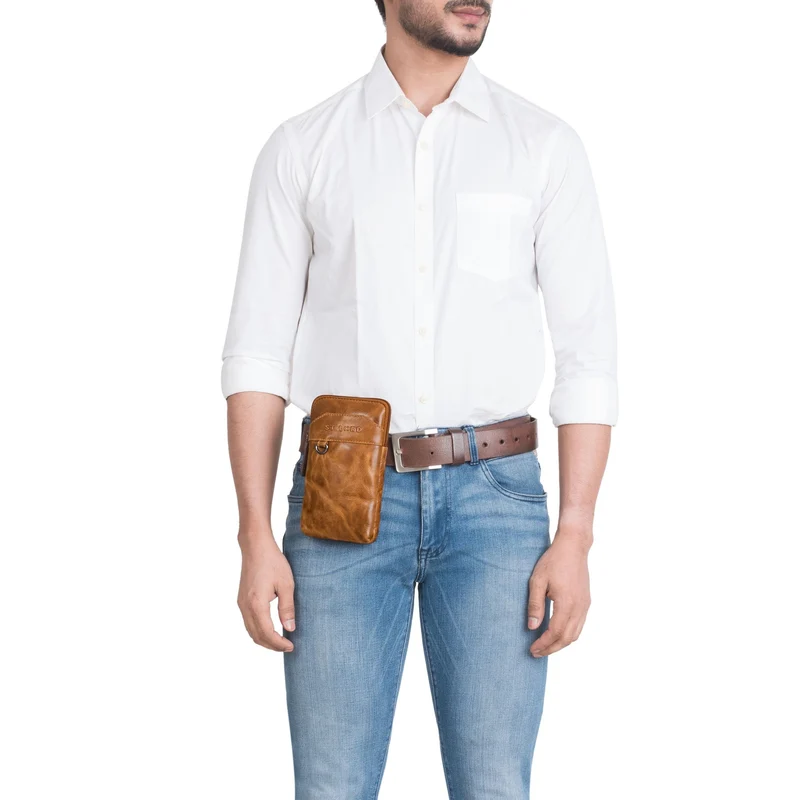 "Tyrell" Brusttasche Herren Leder mit Gürtelschlaufe