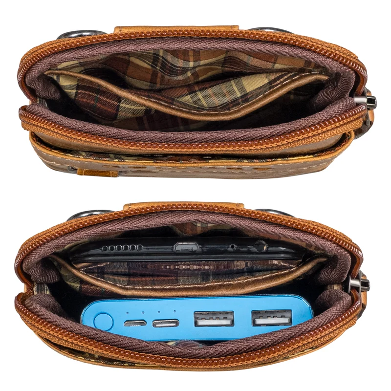 "Tyrell" Brusttasche Herren Leder mit Gürtelschlaufe