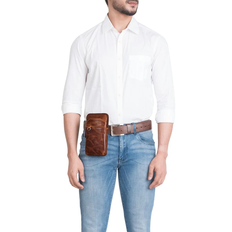 "Tyrell" Brusttasche Herren Leder mit Gürtelschlaufe