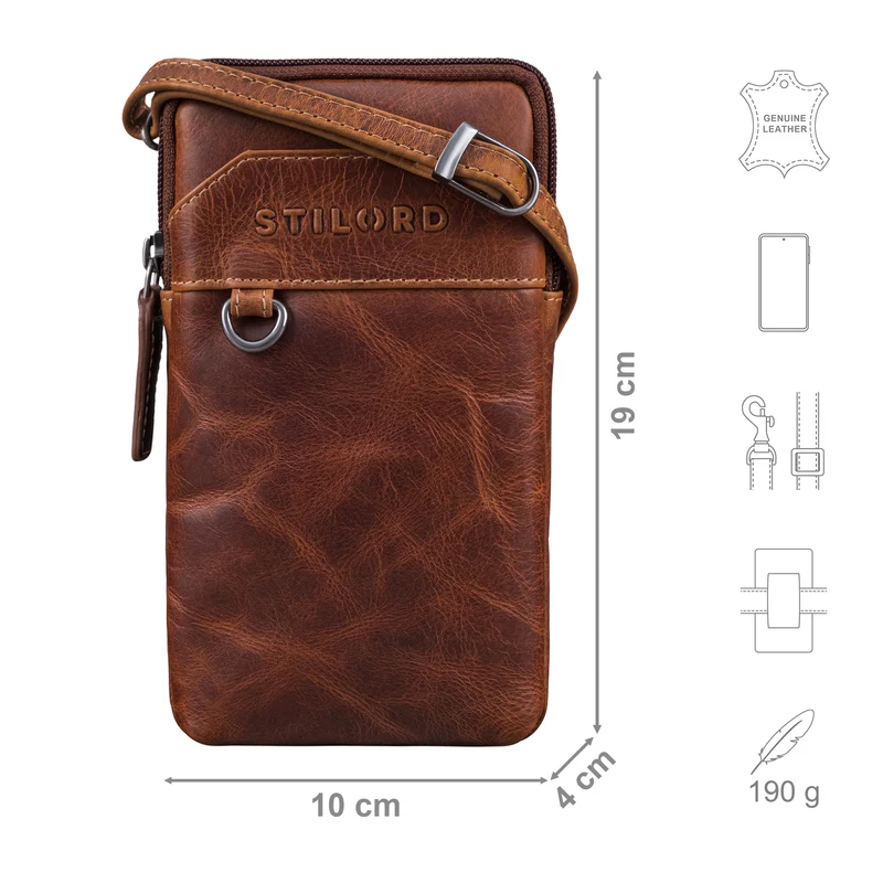 "Tyrell" Brusttasche Herren Leder mit Gürtelschlaufe