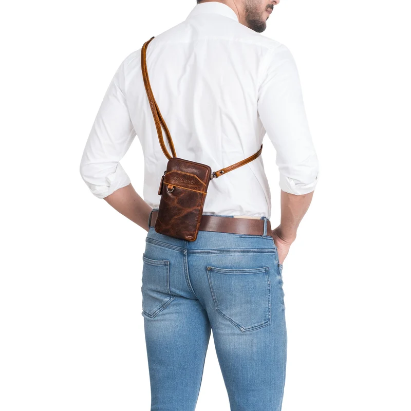 "Tyrell" Brusttasche Herren Leder mit Gürtelschlaufe