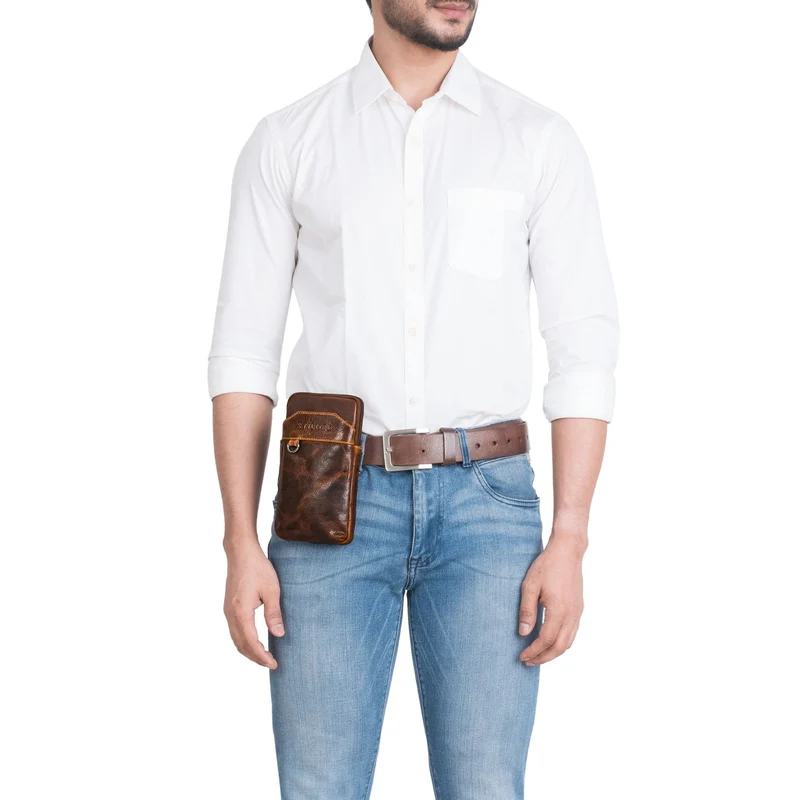"Tyrell" Brusttasche Herren Leder mit Gürtelschlaufe