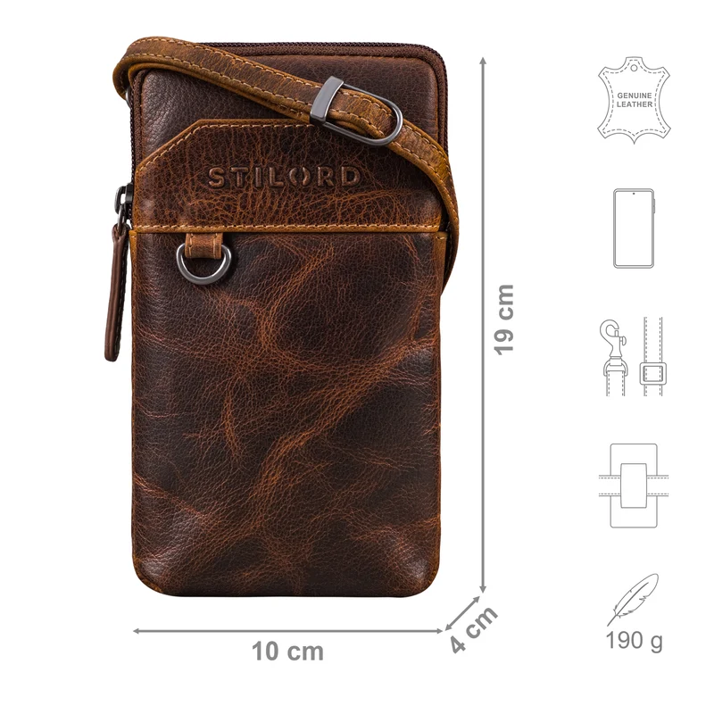 "Tyrell" Brusttasche Herren Leder mit Gürtelschlaufe